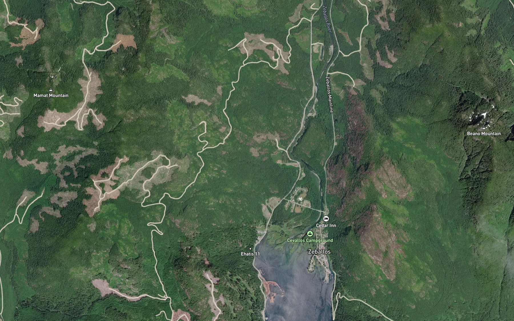Satellite map of the Hidden Valley Creek