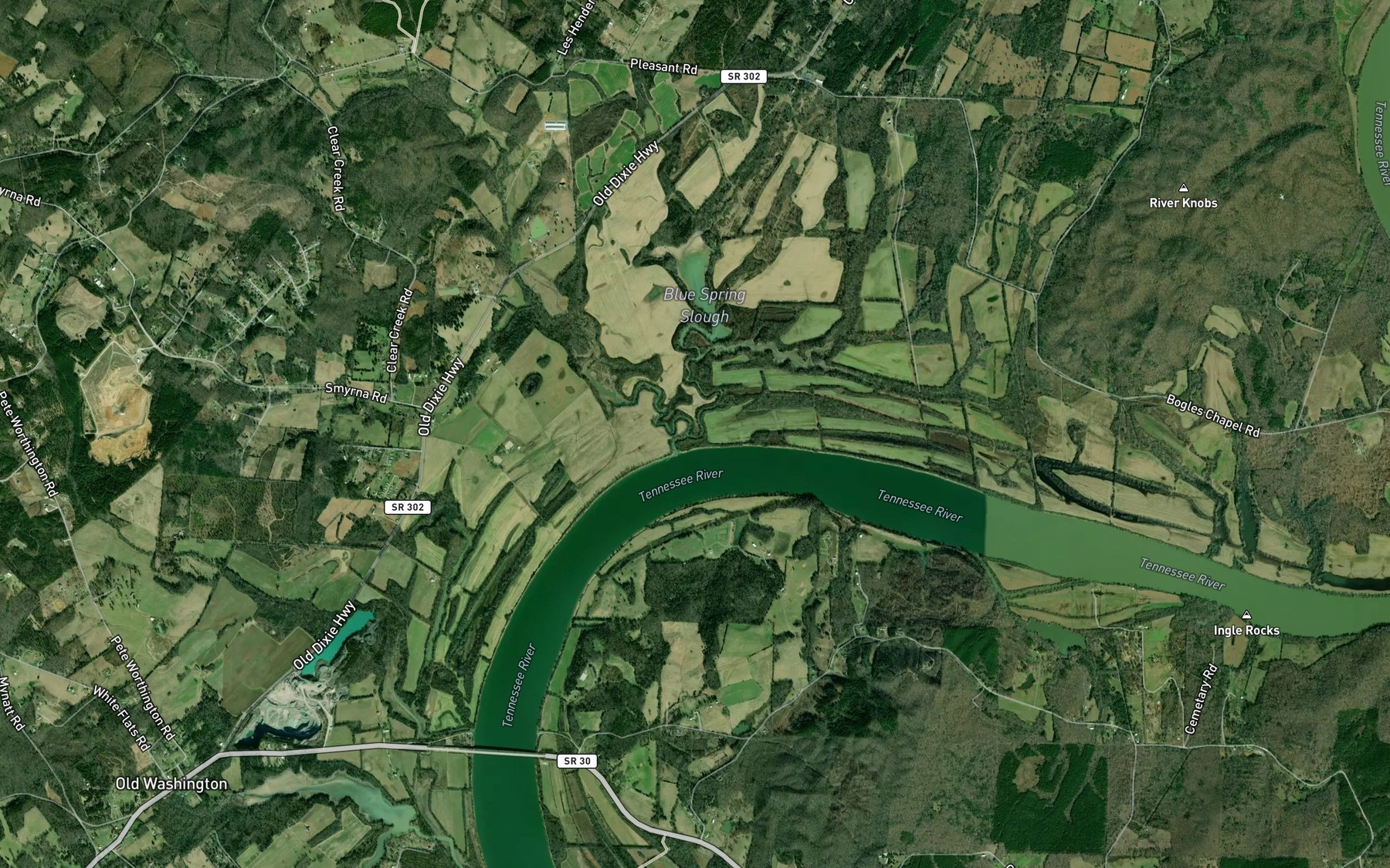 Satellite map of the Tadpole Branch