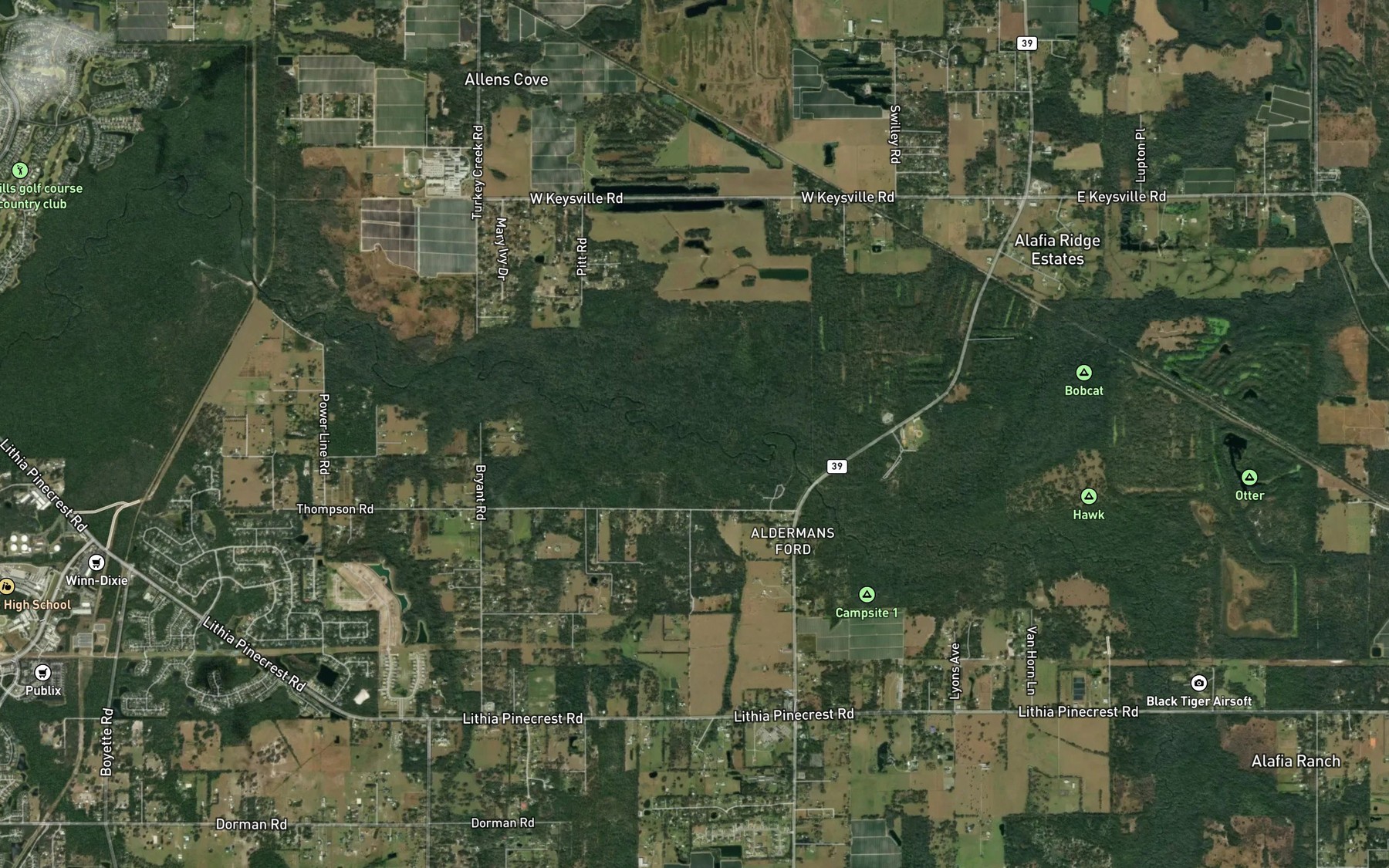 Satellite map of the McDonald Branch