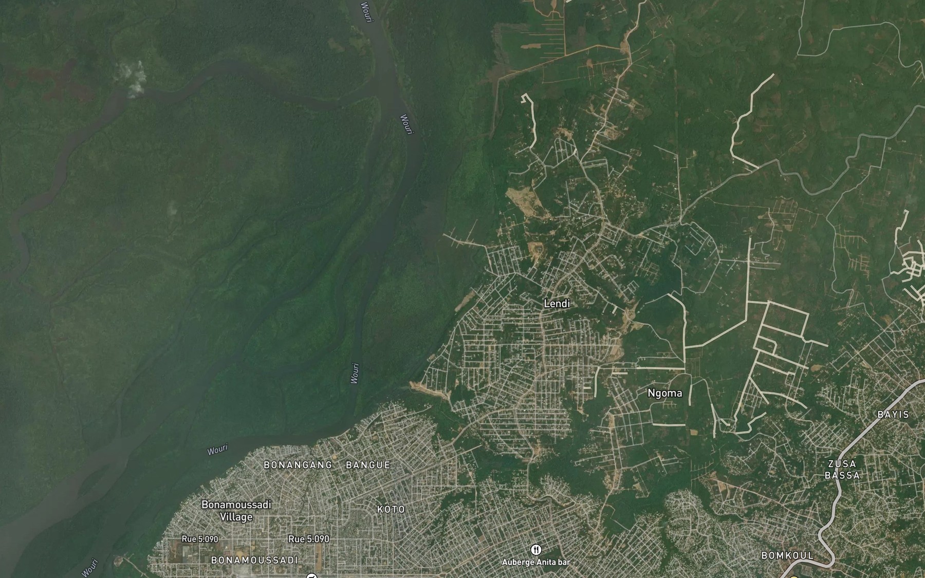 Satellite map of the Twande