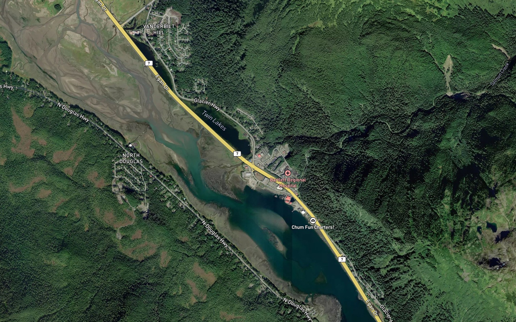 Satellite map of the Salmon Creek