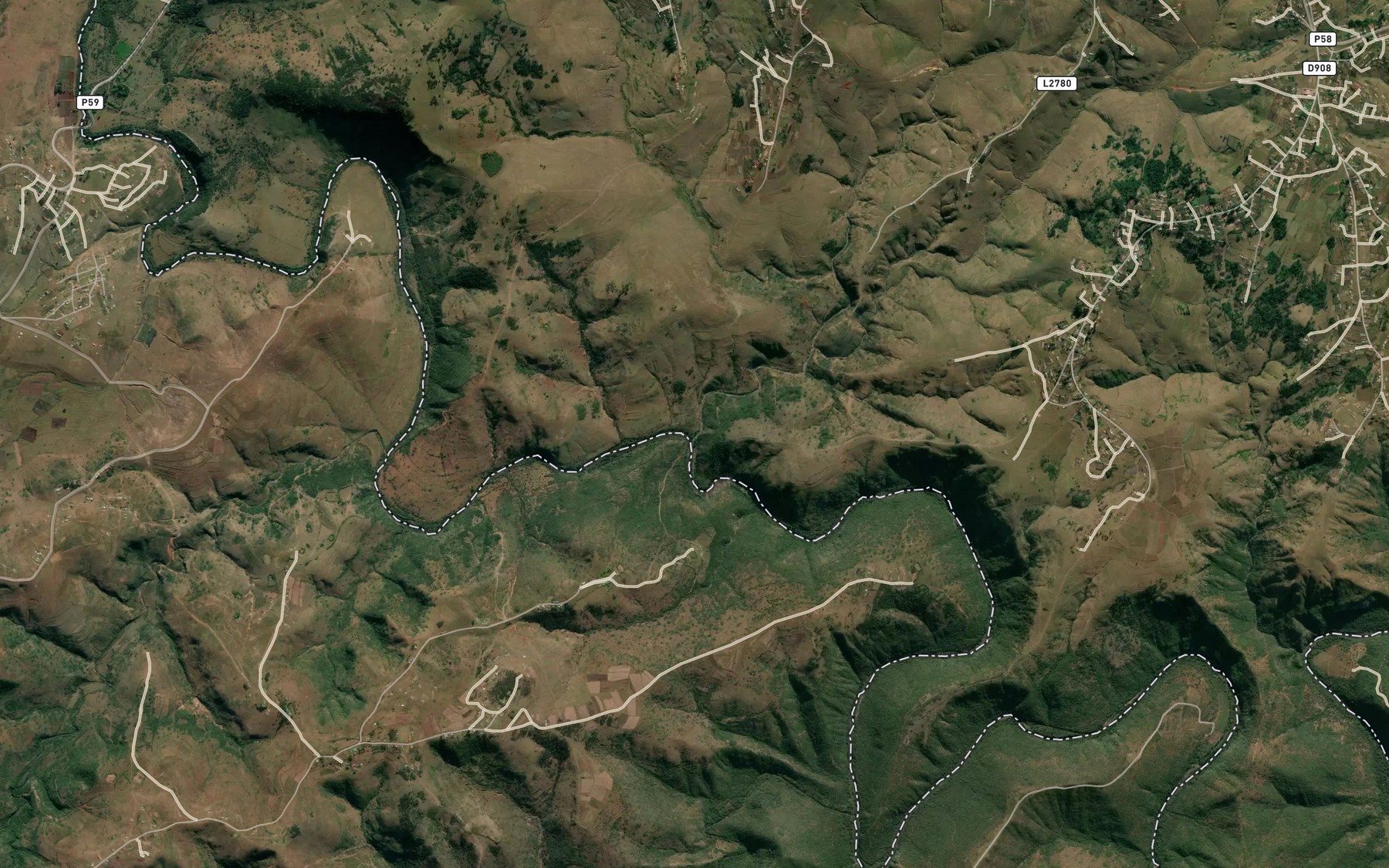 Satellite map of the Nhlanza