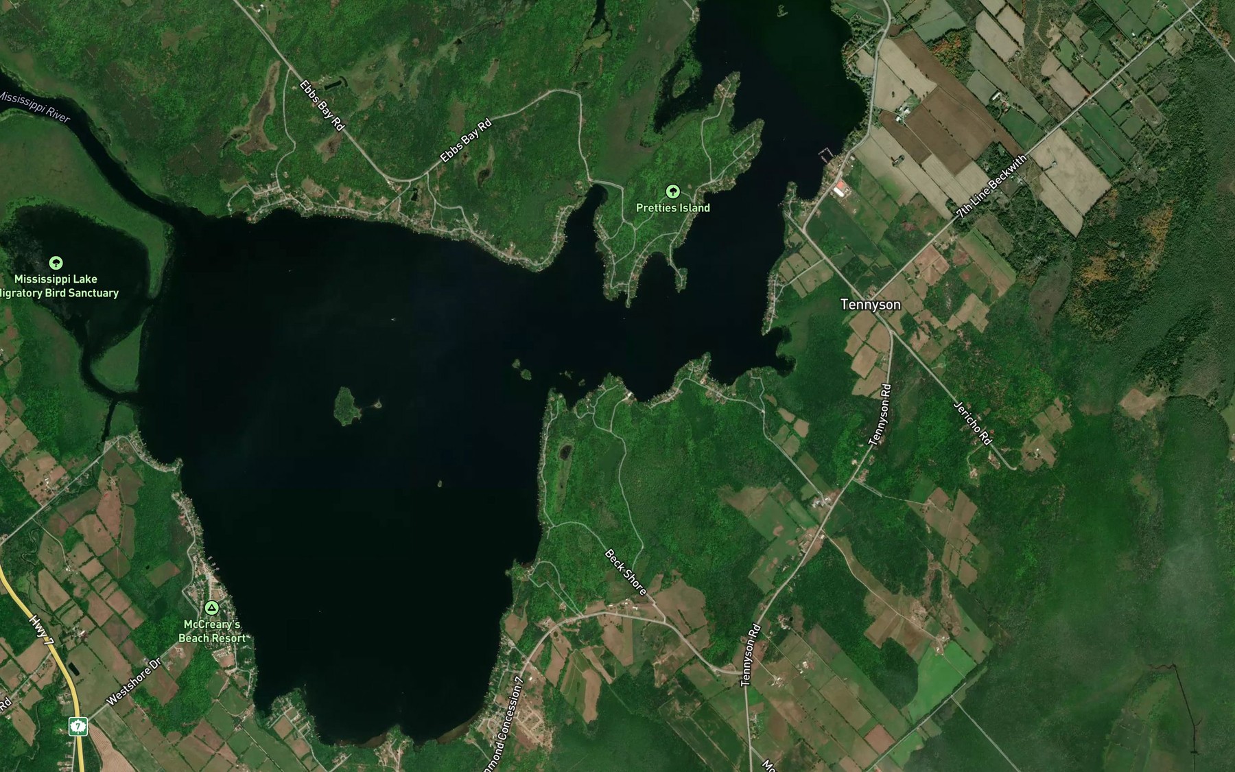 Satellite map of the Potato Bay