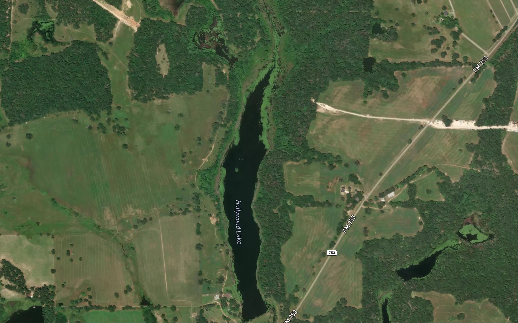Satellite map of the Hollywood Lake