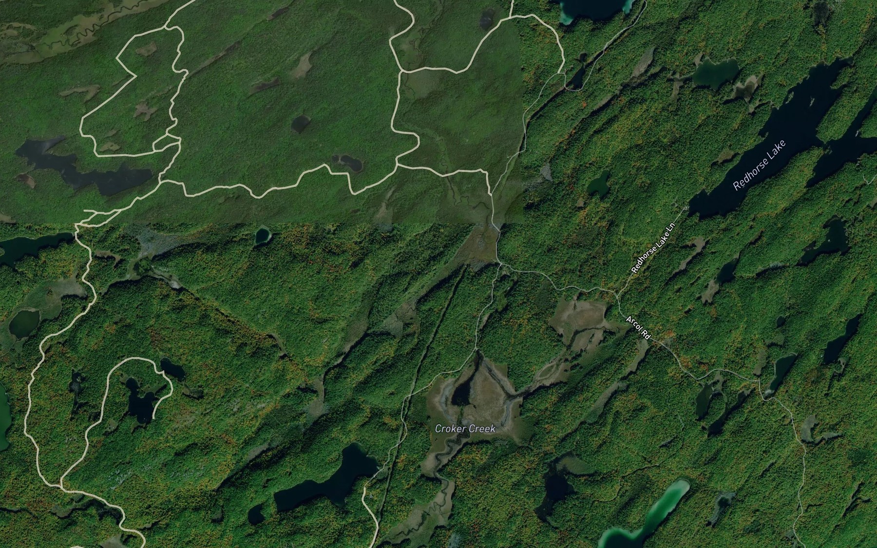Satellite map of the Croker Creek