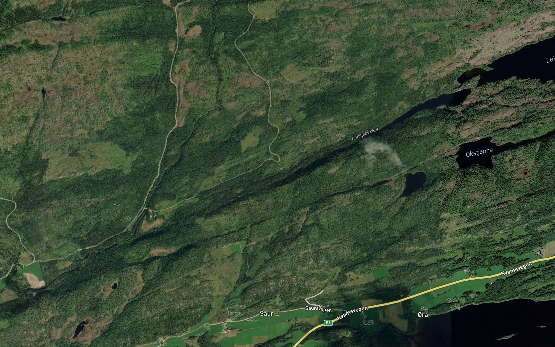 Satellite map of the Leksjobekken
