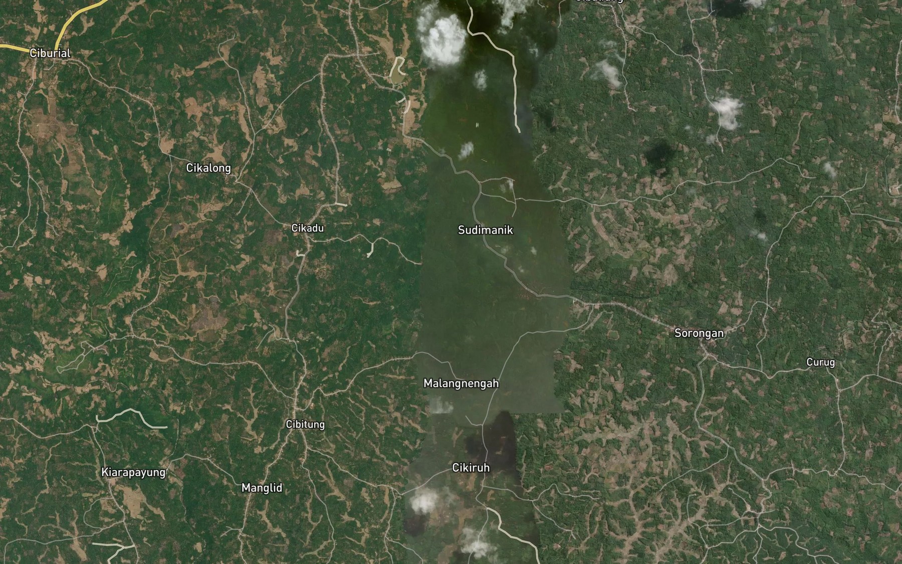 Satellite map of the Ci Gadog