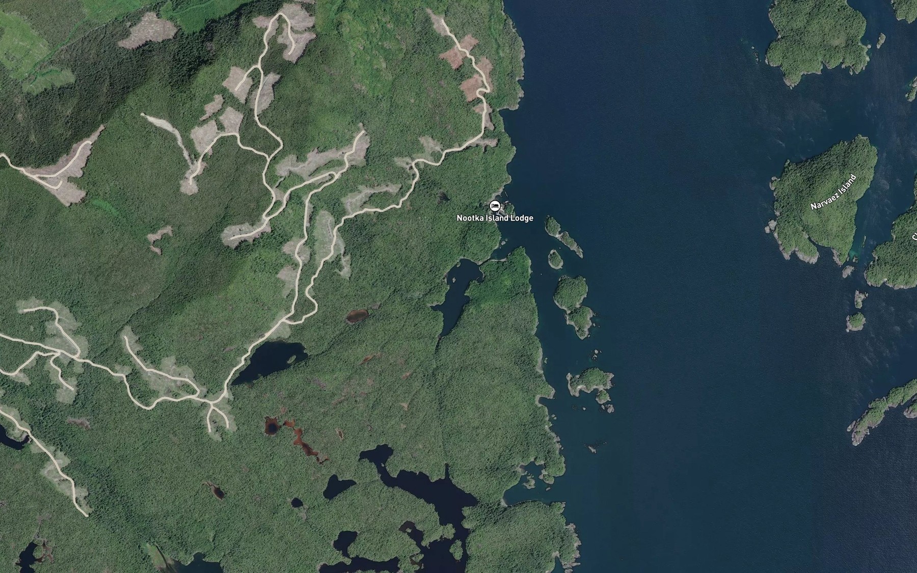 Satellite map of the Boca del Infierno Bay