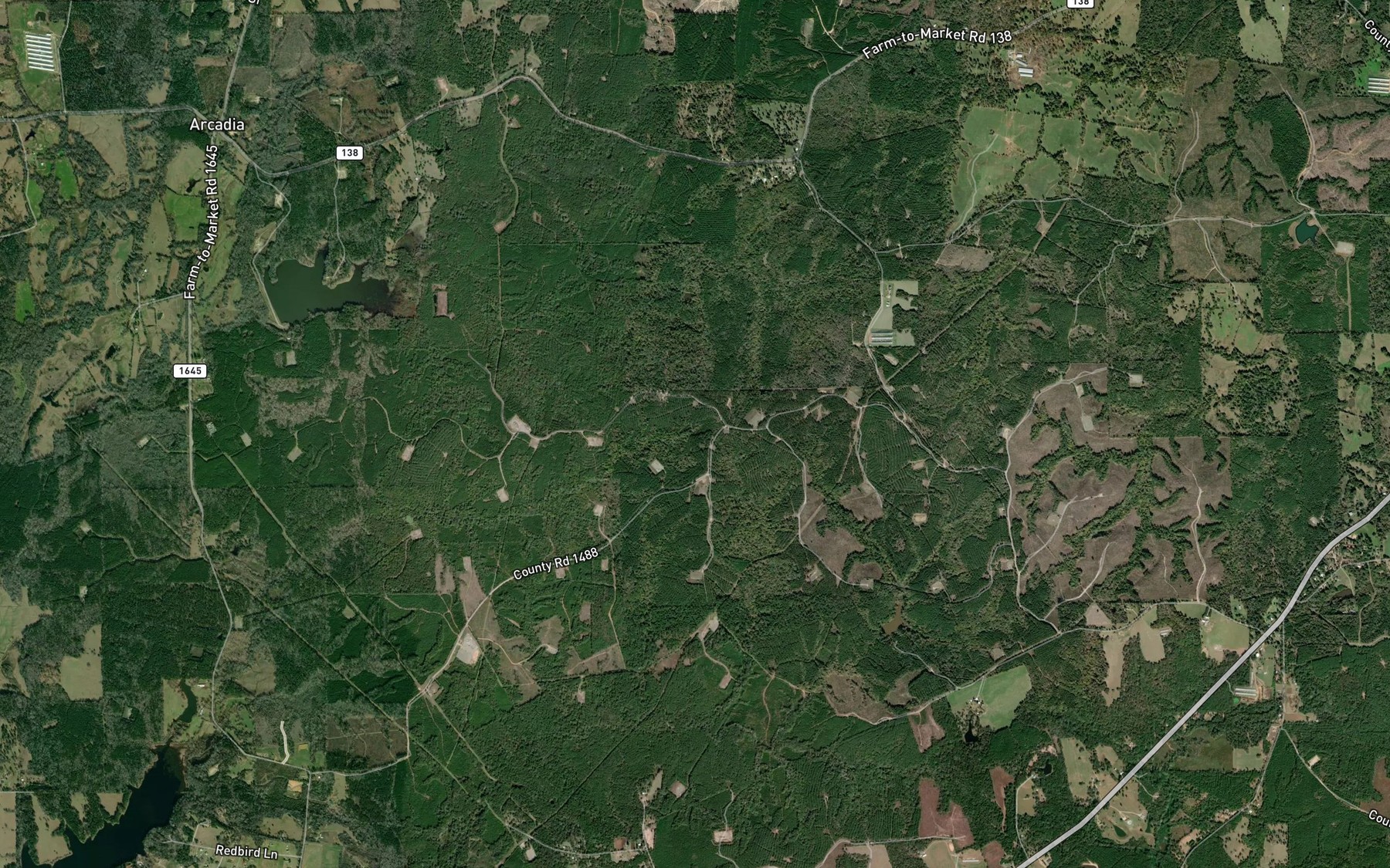 Satellite map of the Caney Creek