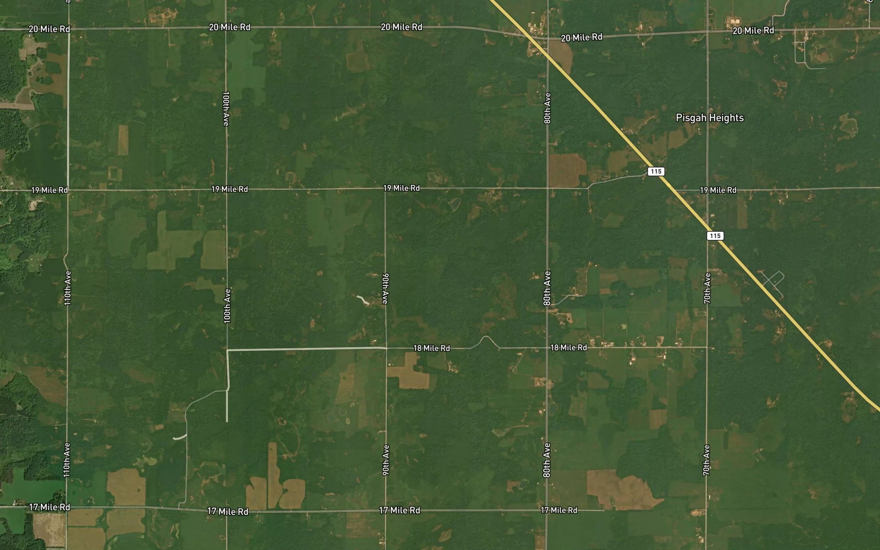 Satellite map of the John Brown Lake