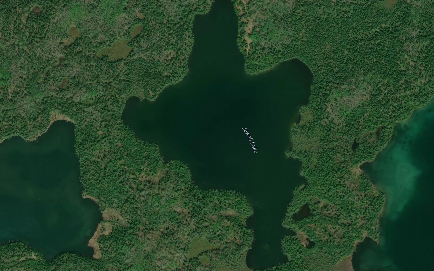 Satellite map of the Jewell Lake