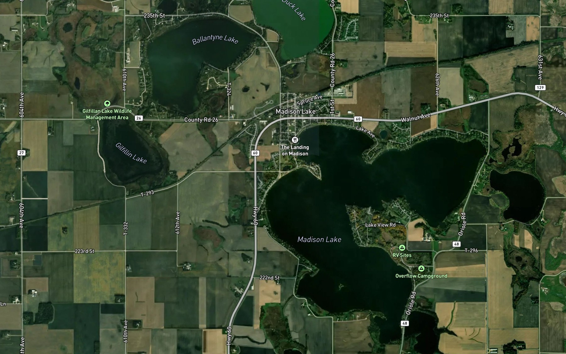 Satellite map of the North Shore Park