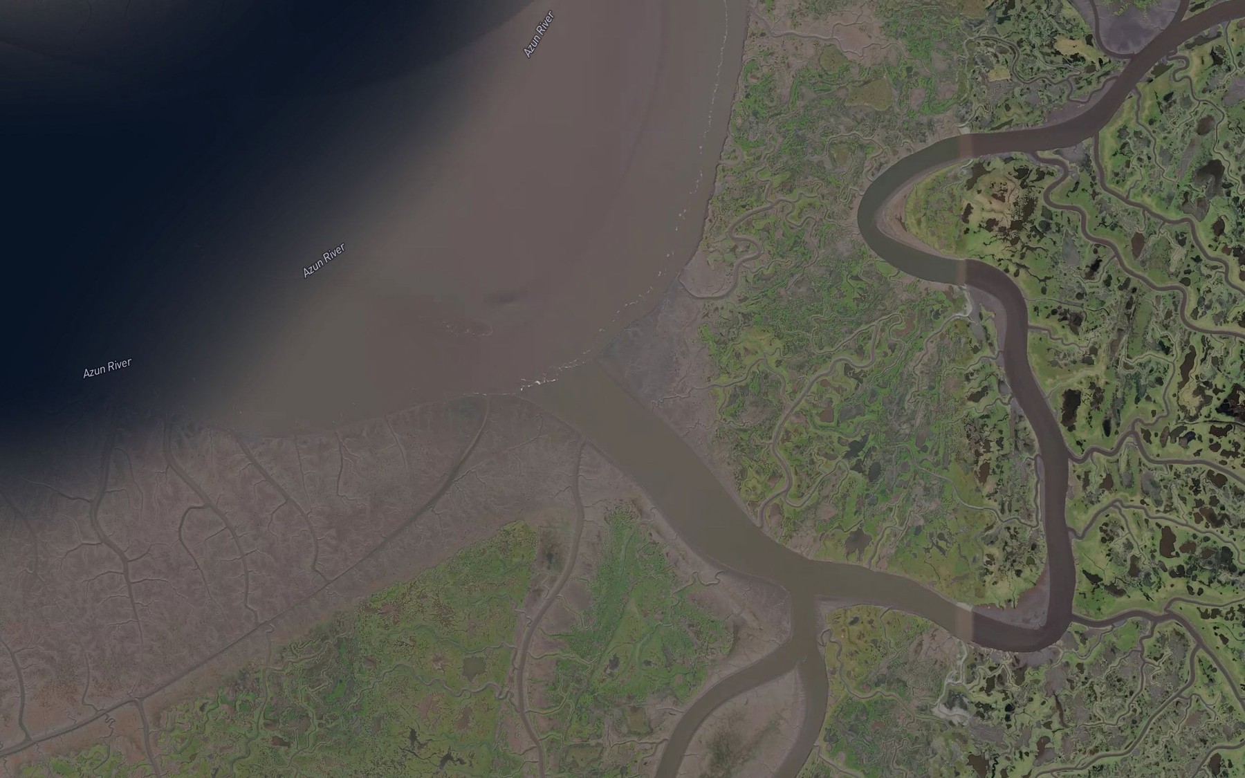 Satellite map of the Kealavik River