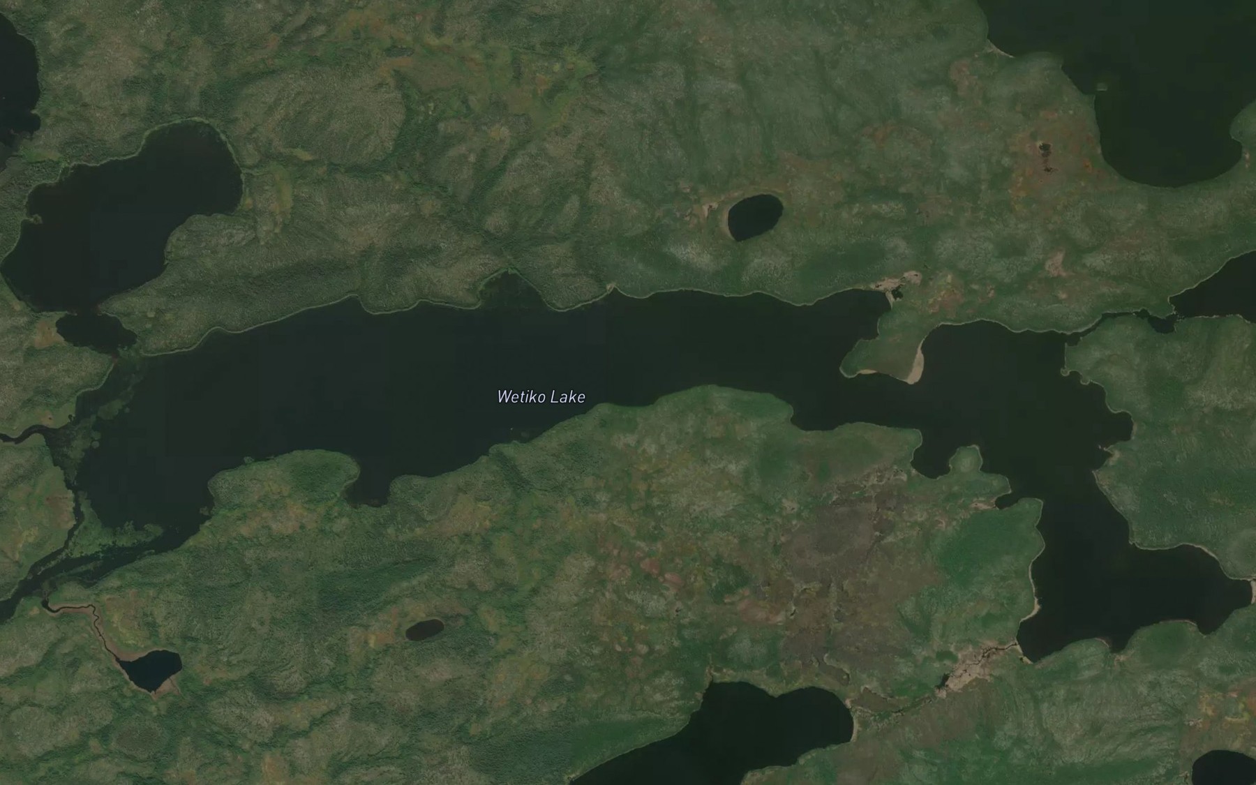 Satellite map of the Wetiko Lake