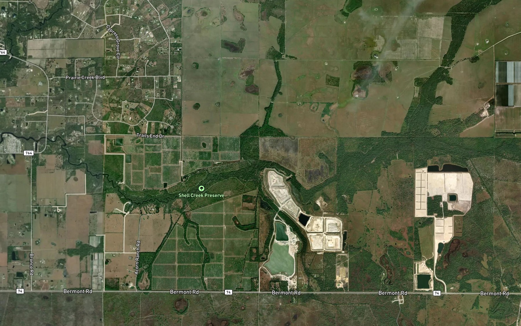 Satellite map of the Cypress Slough
