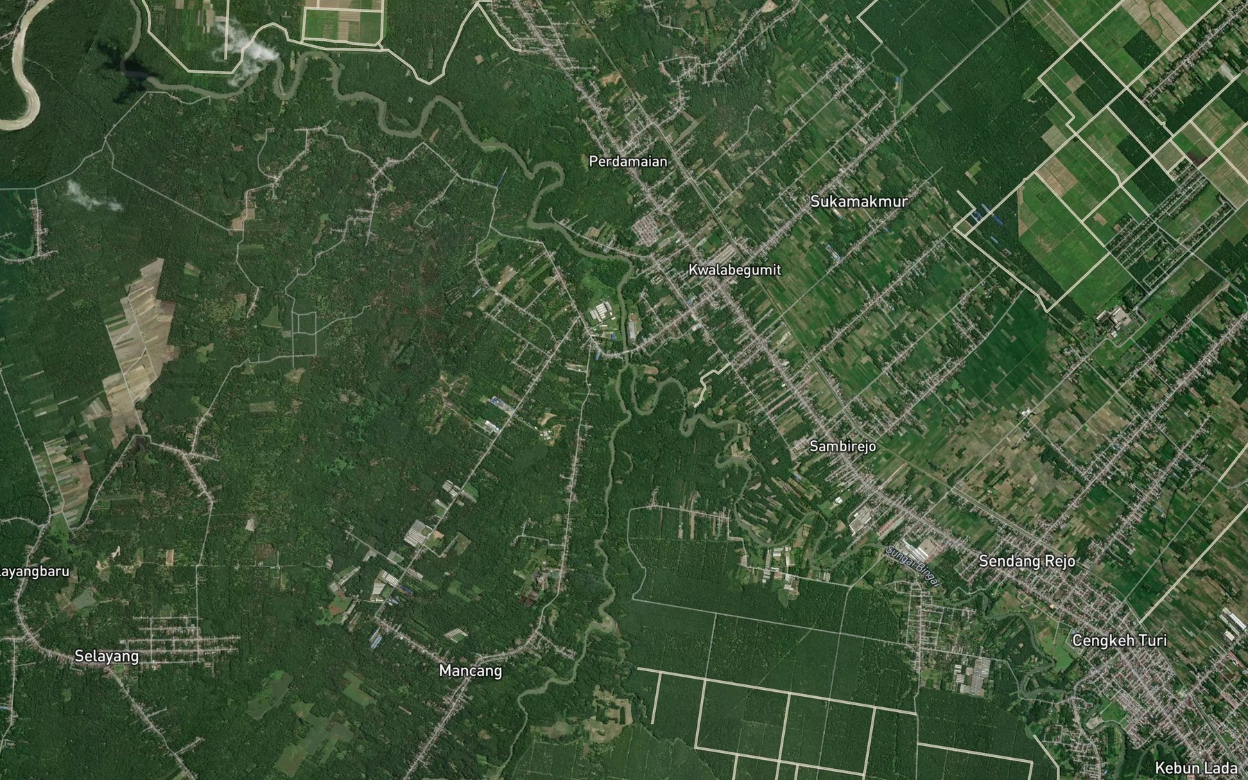 Satellite map of the Sungai Bingel