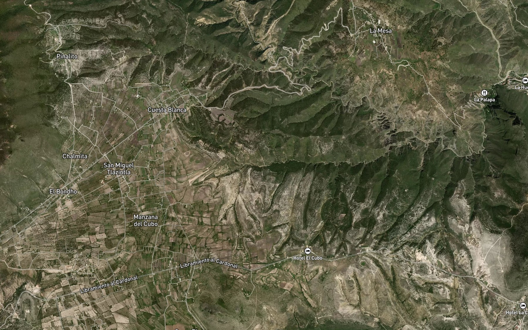 Satellite map of the Barranca Mayorazgo