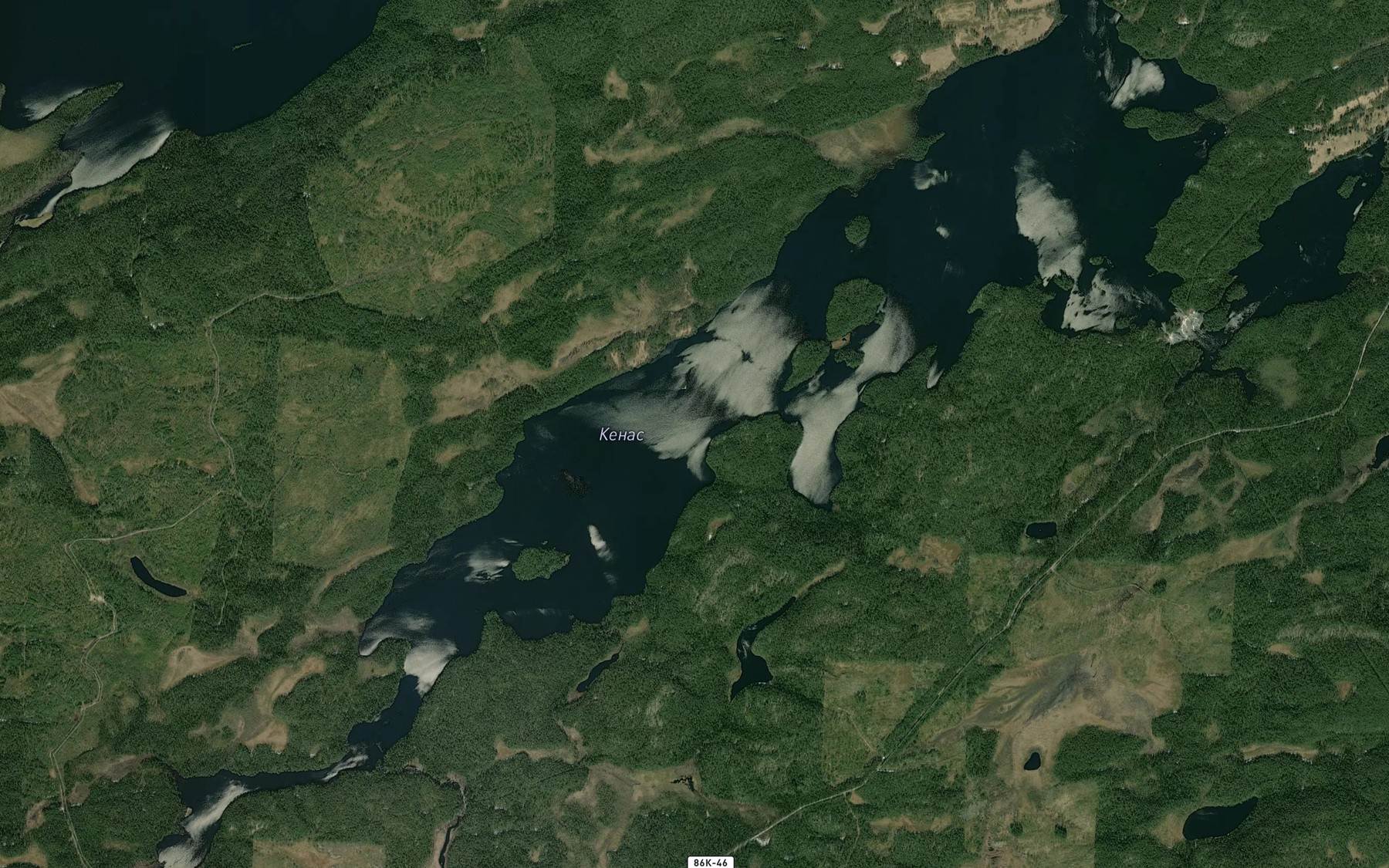 Satellite map of the Ozero Kenas