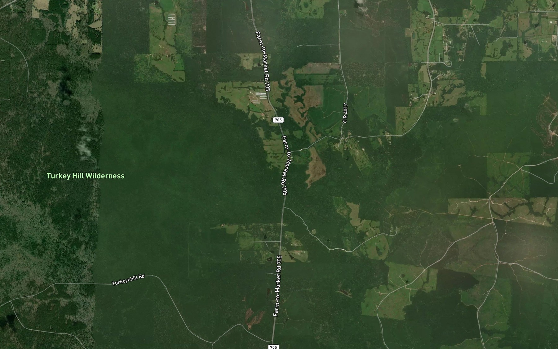 Satellite map of the Clear Branch