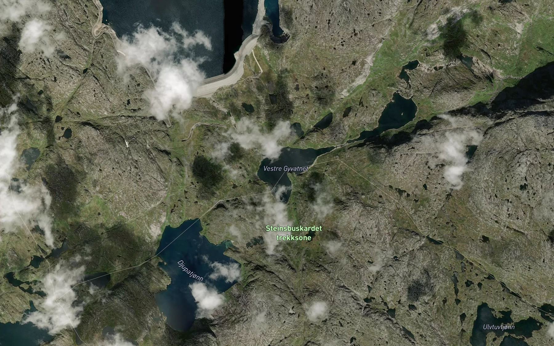 Satellite map of the Vestre Gyvatnet