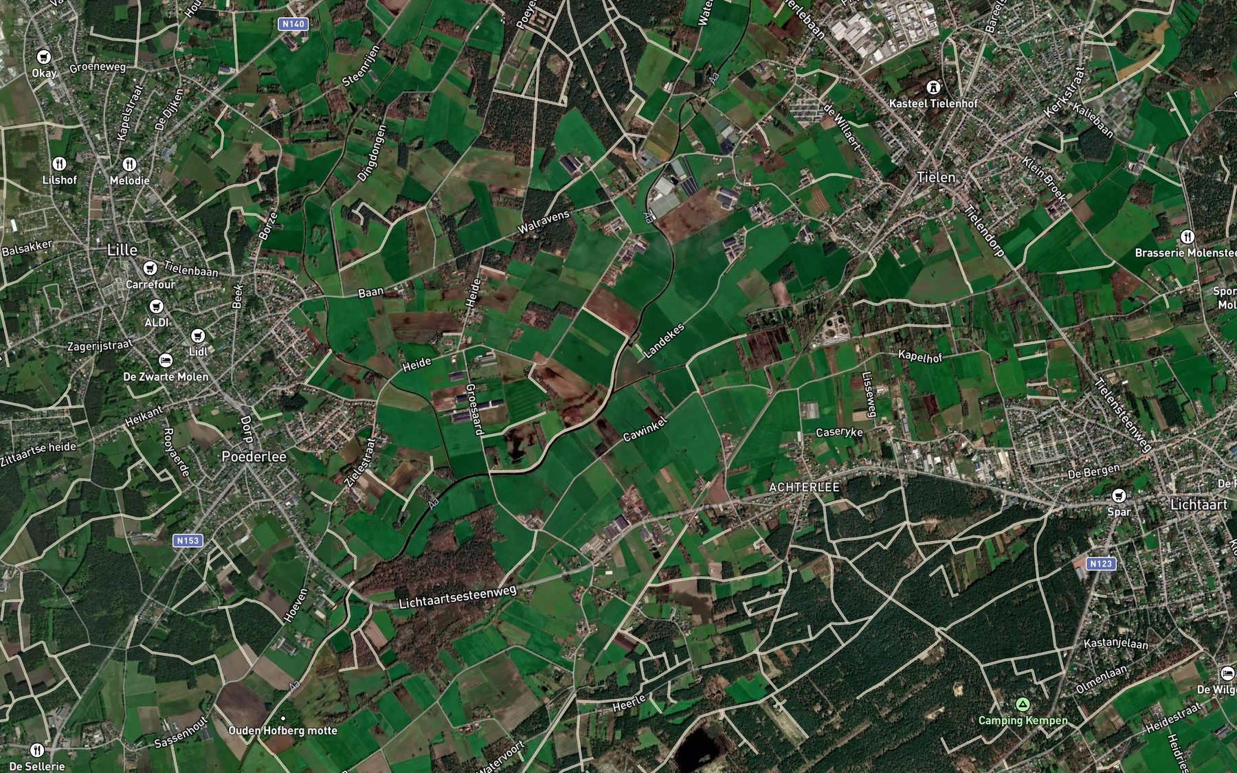 Satellite map of the Grote Caliebeek