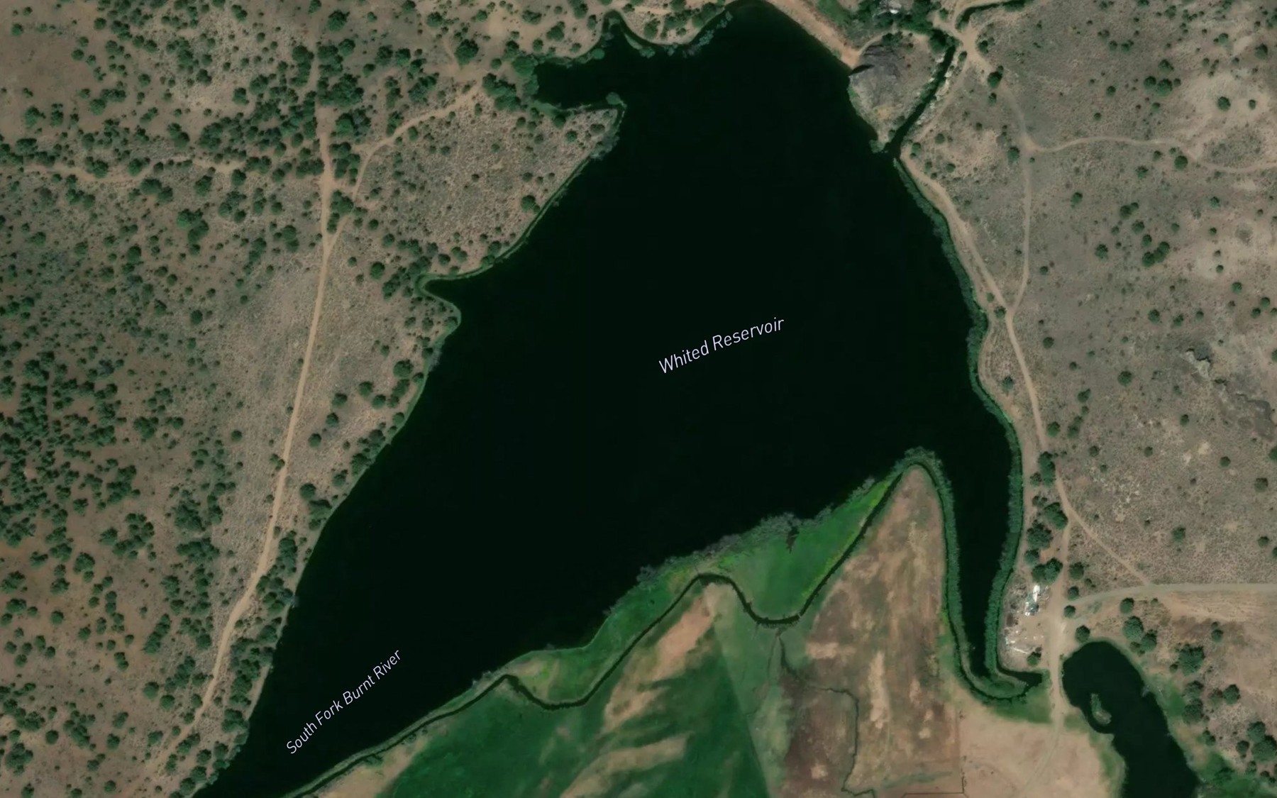Satellite map of the Whited Reservoir