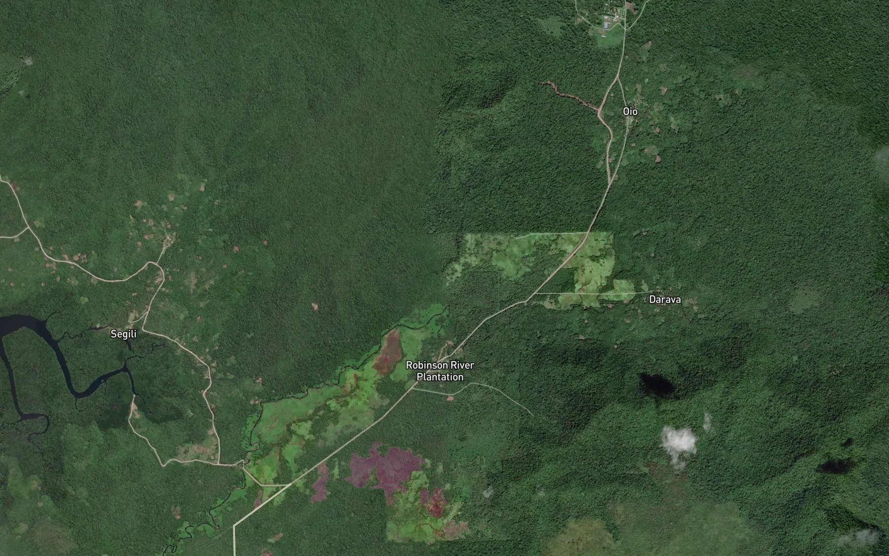 Satellite map of the Oahi-Guina Creek