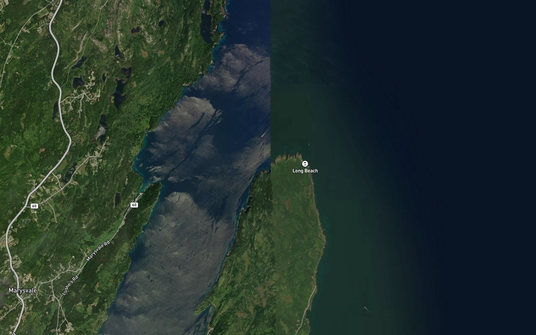 Satellite map of the Buffy Cove
