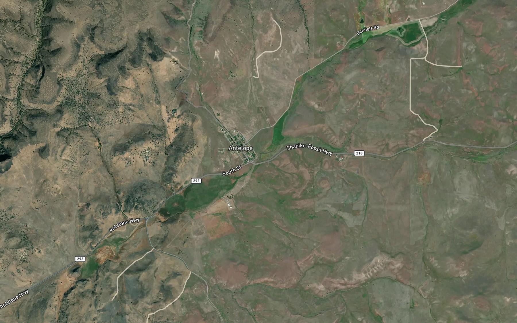 Satellite map of the Grub Hollow Creek