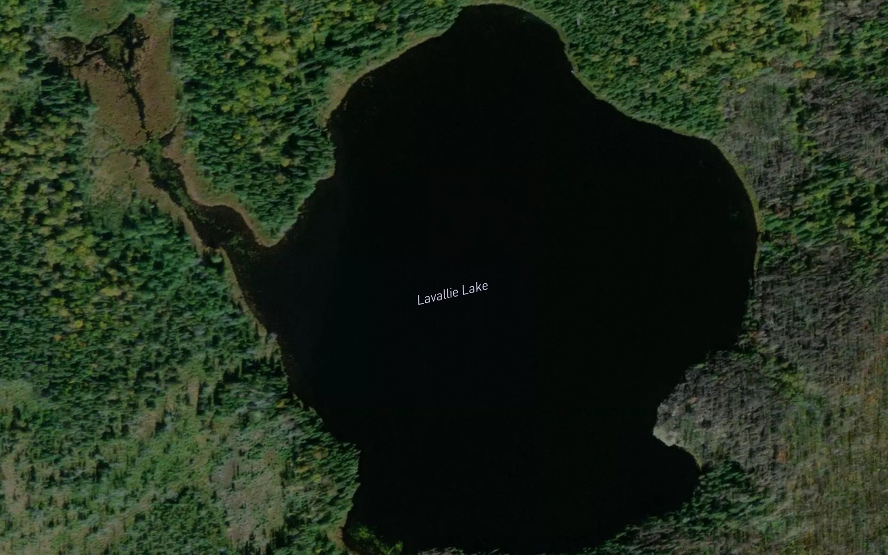 Satellite map of the Lavallie Lake