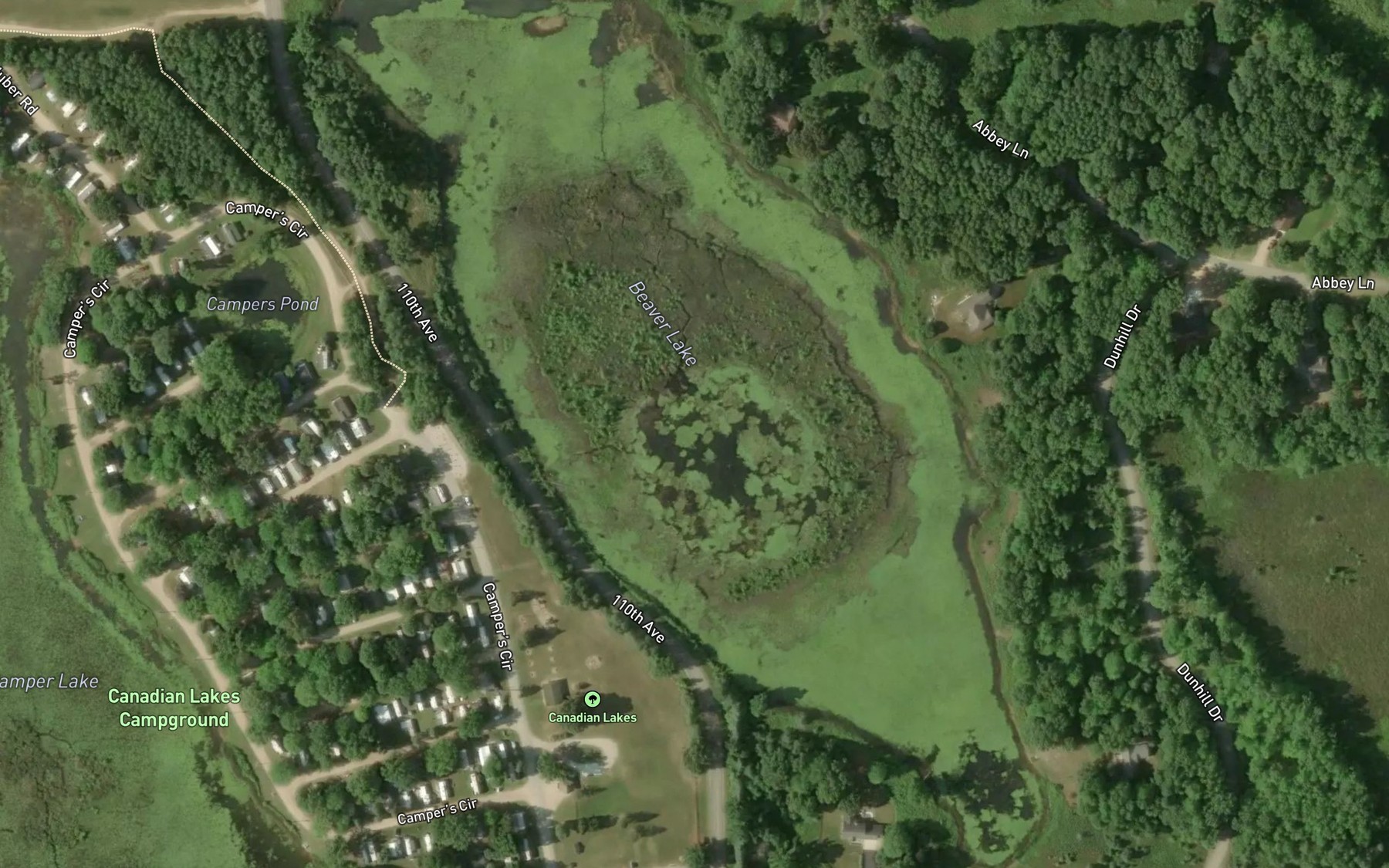 Satellite map of the Beaver Lake