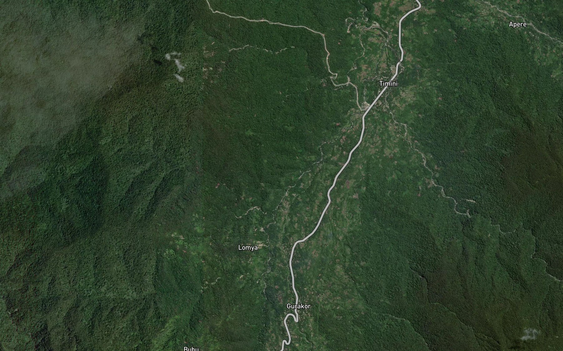 Satellite map of the Aria Creek