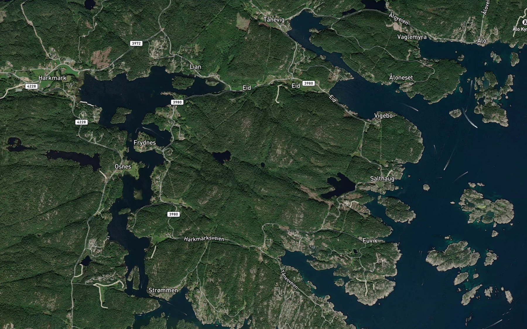 Satellite map of the Ramsetjonn