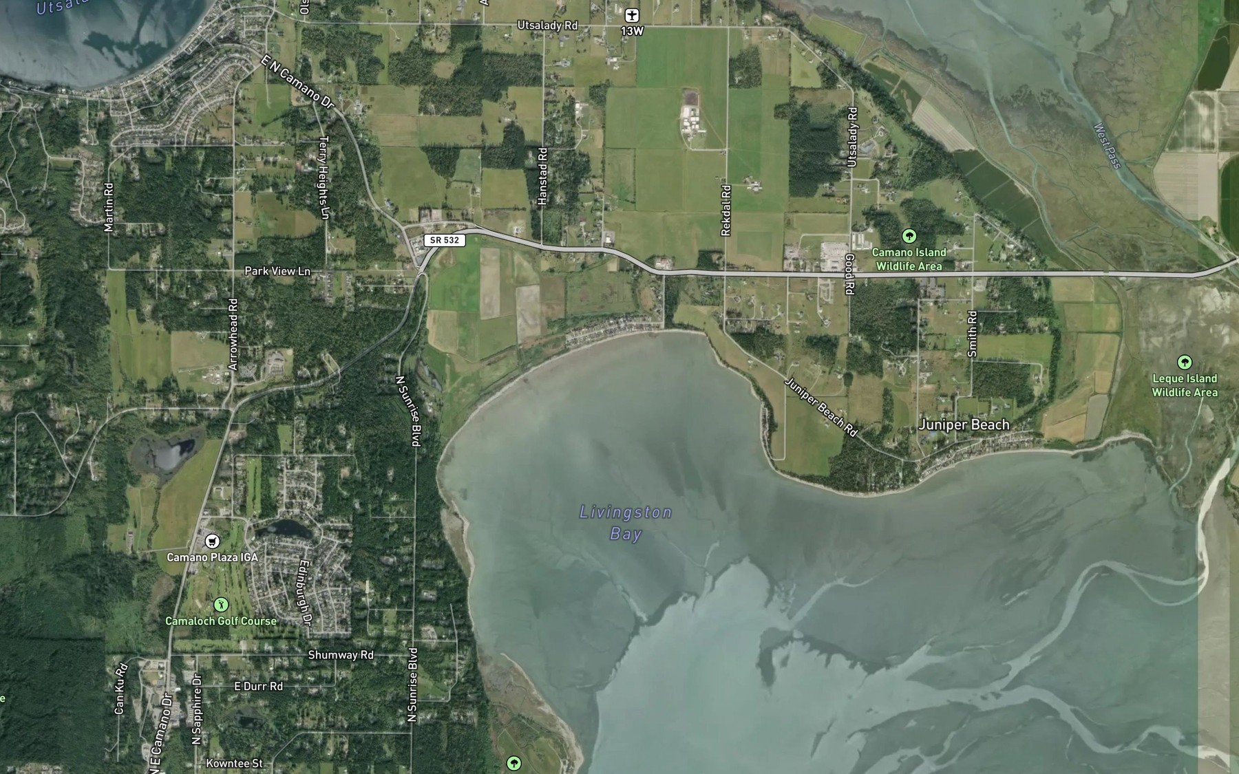 Satellite map of the Livingston Bay