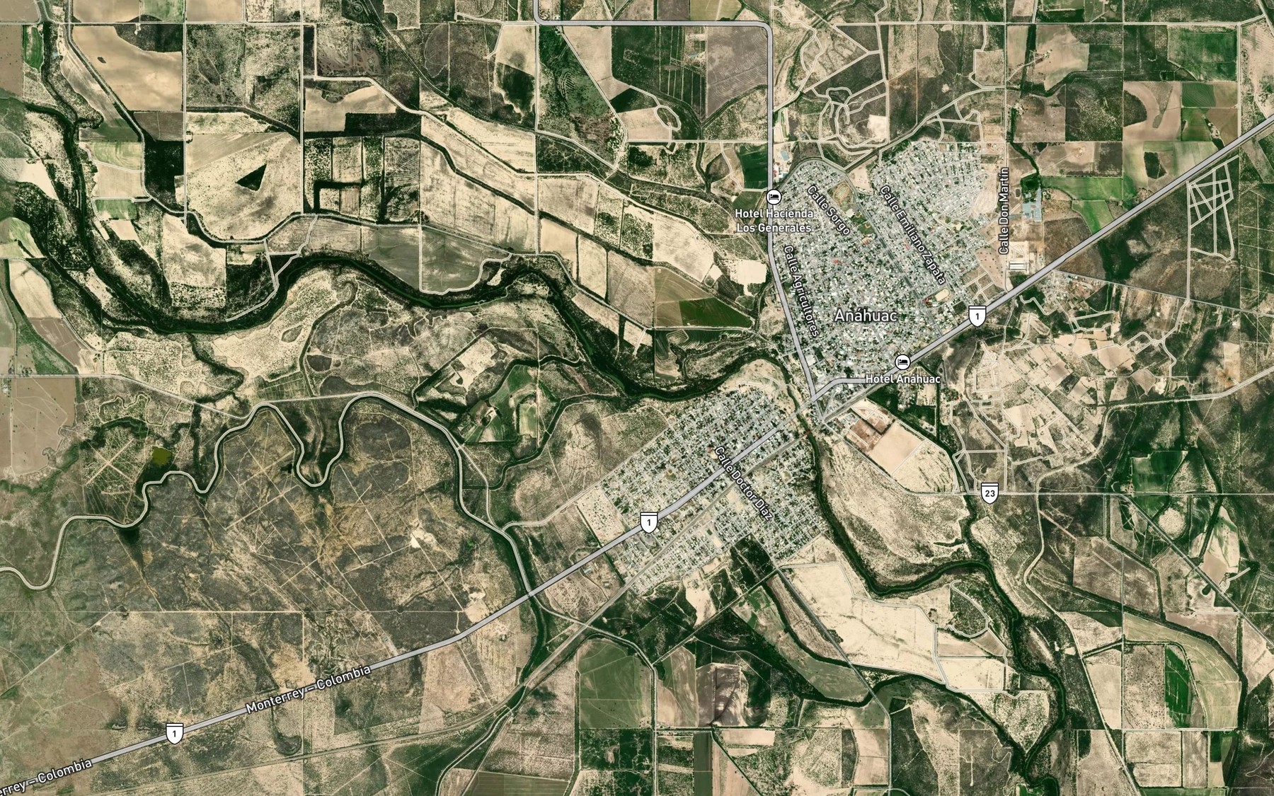 Satellite map of the Dren Zuazua