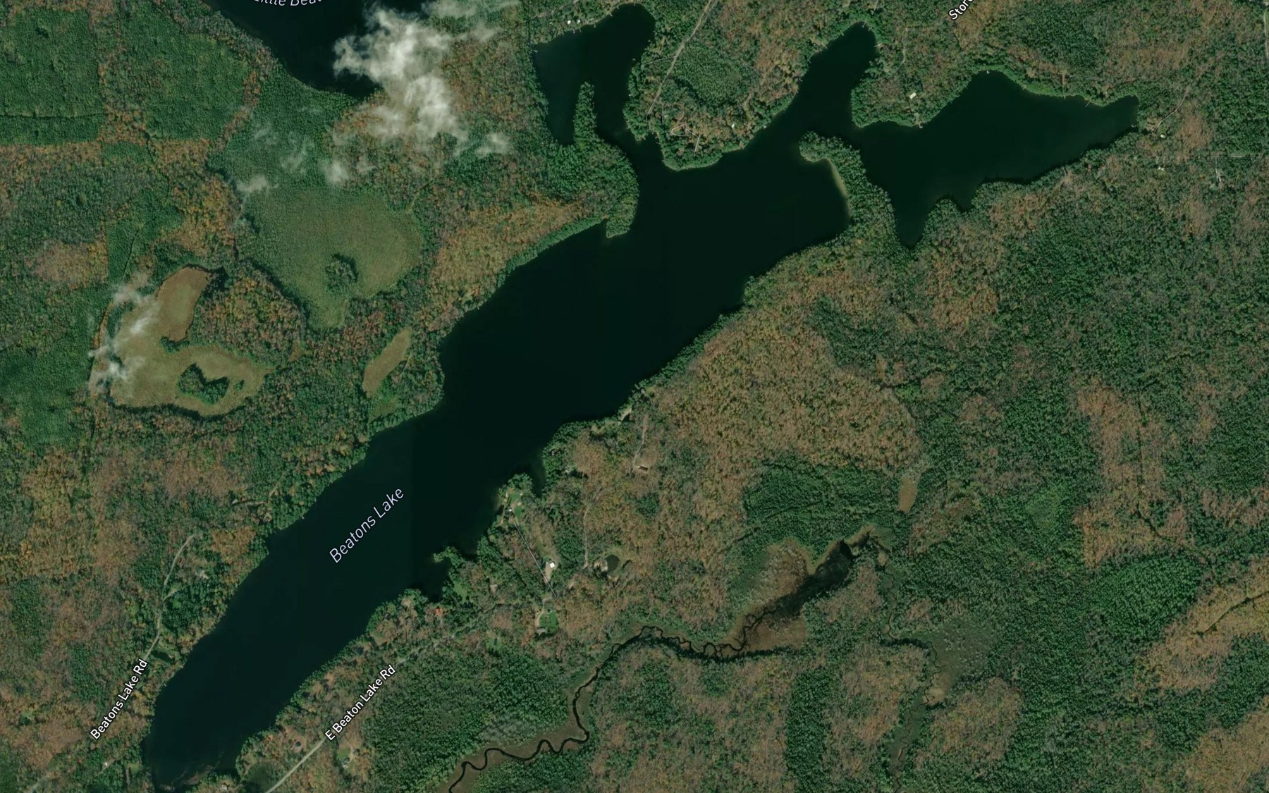 Satellite map of the Beatons Lake