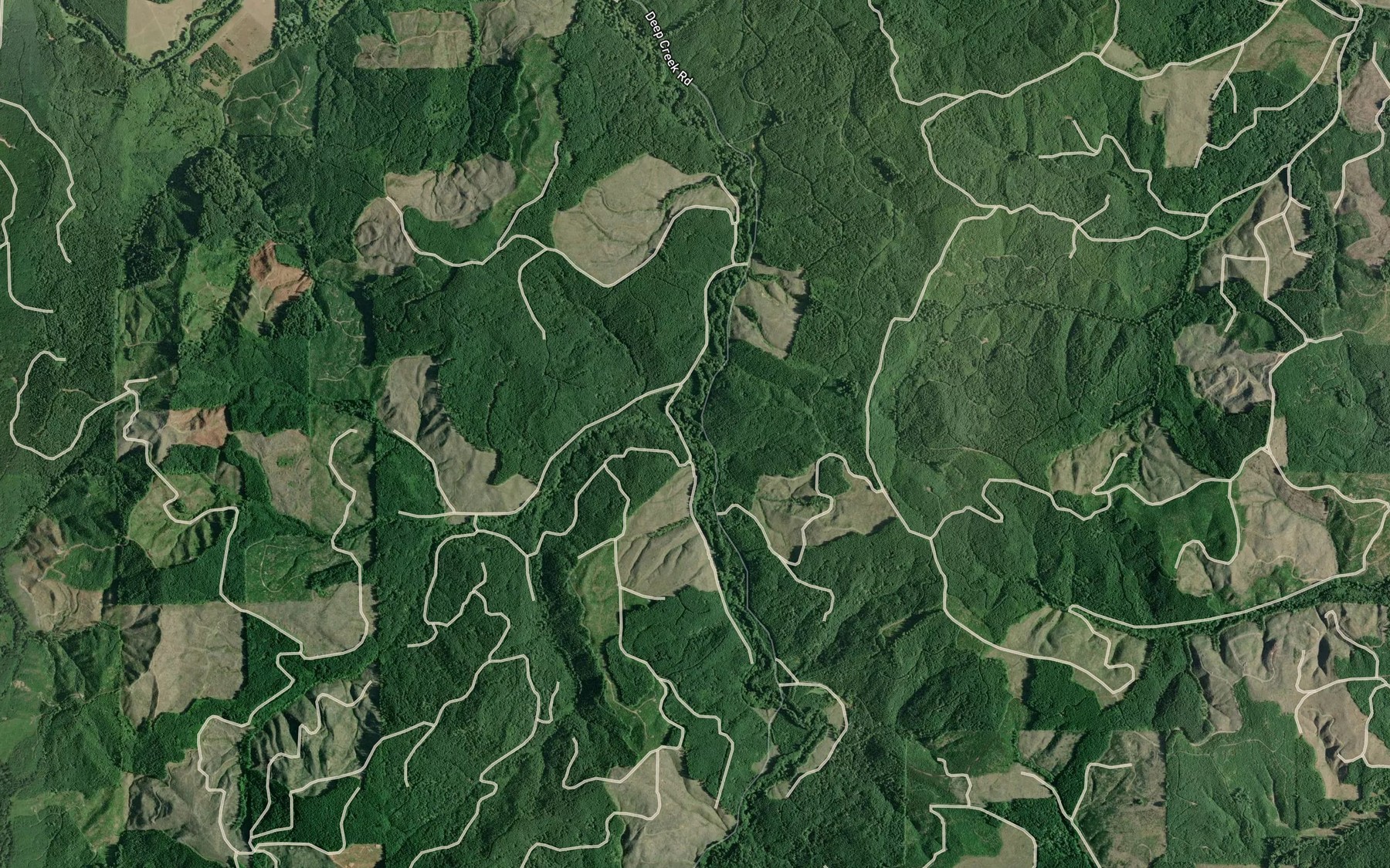 Satellite map of the Lane Creek