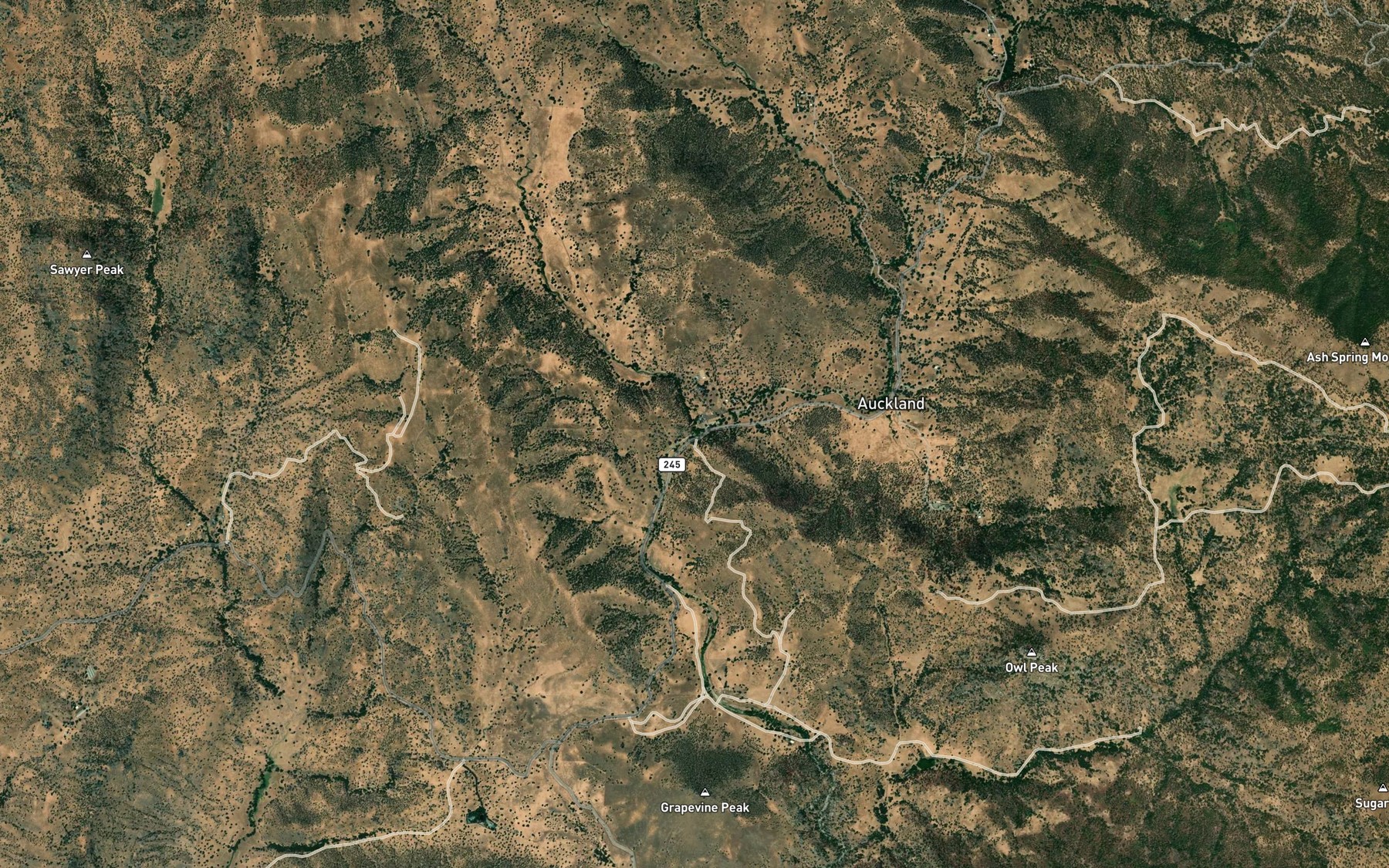 Satellite map of the Rattlesnake Creek