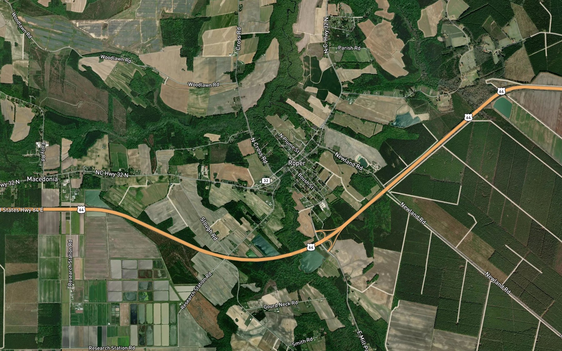 Satellite map of the Mill Creek