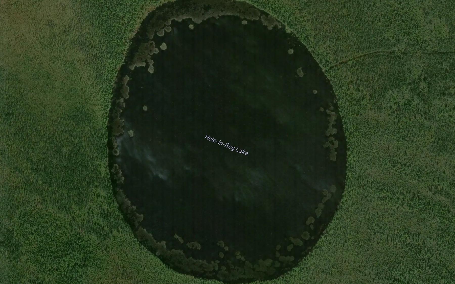 Satellite map of the Hole-in-Bog Lake