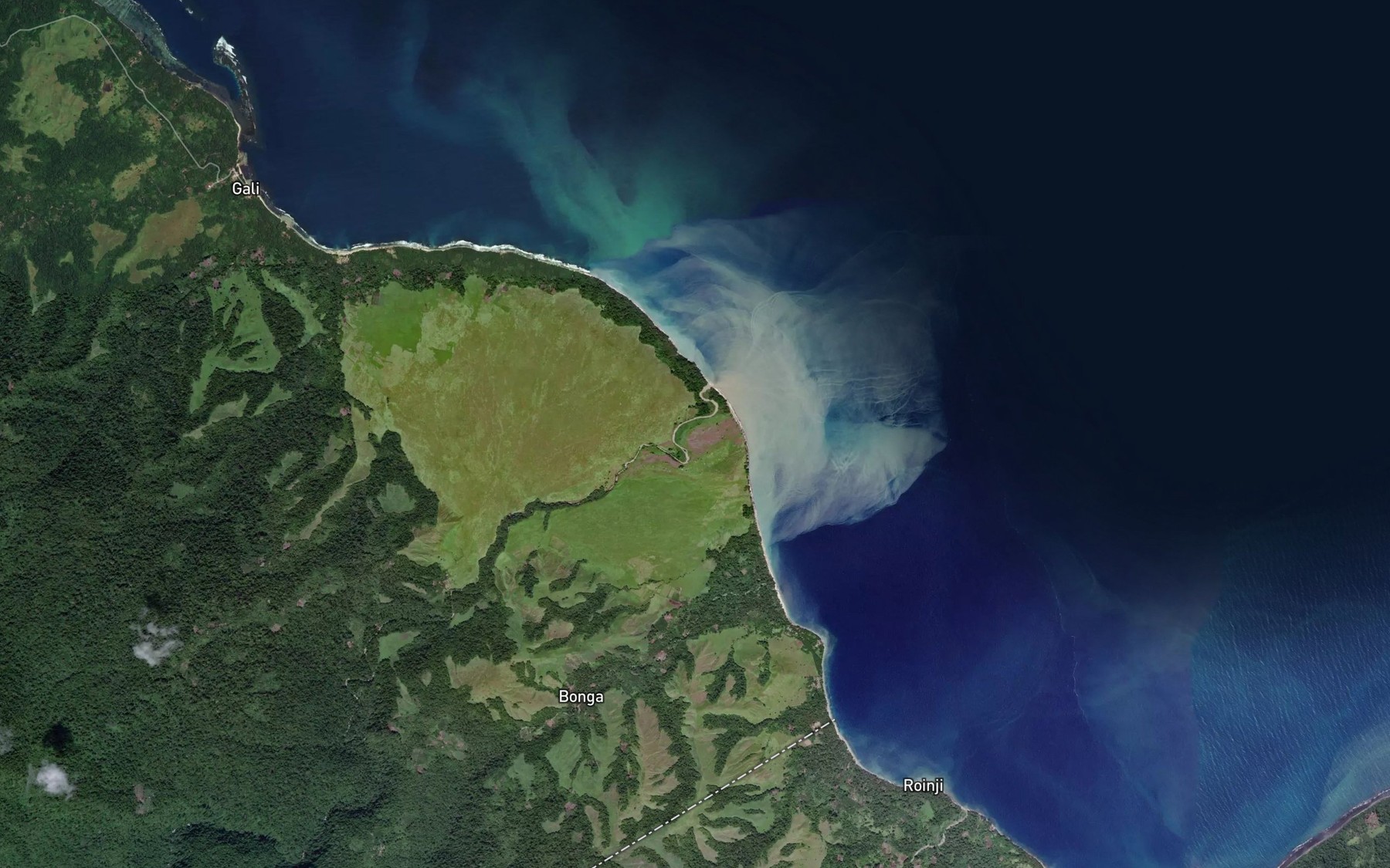 Satellite map of the Yupna River