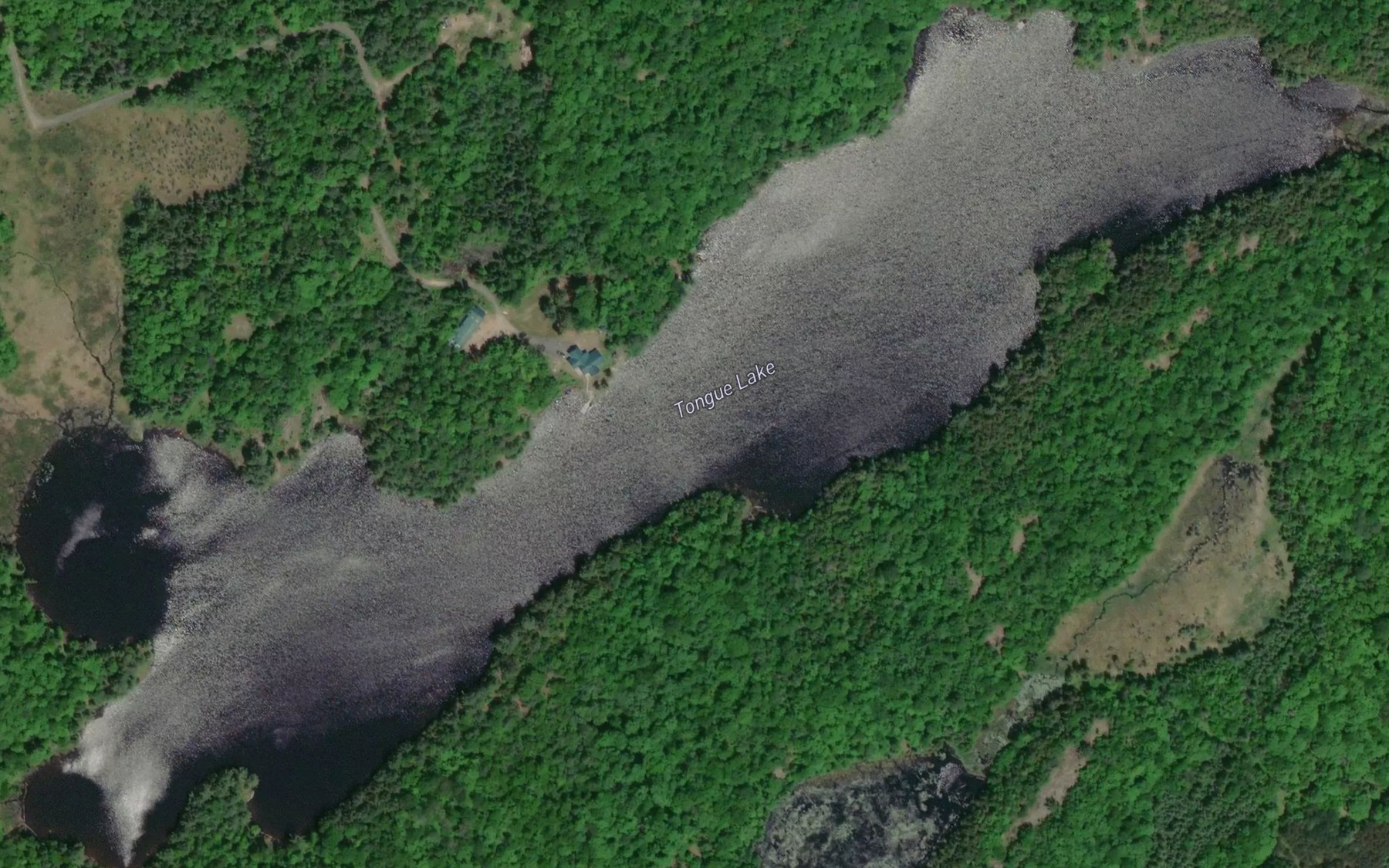 Satellite map of the Tongue Lake