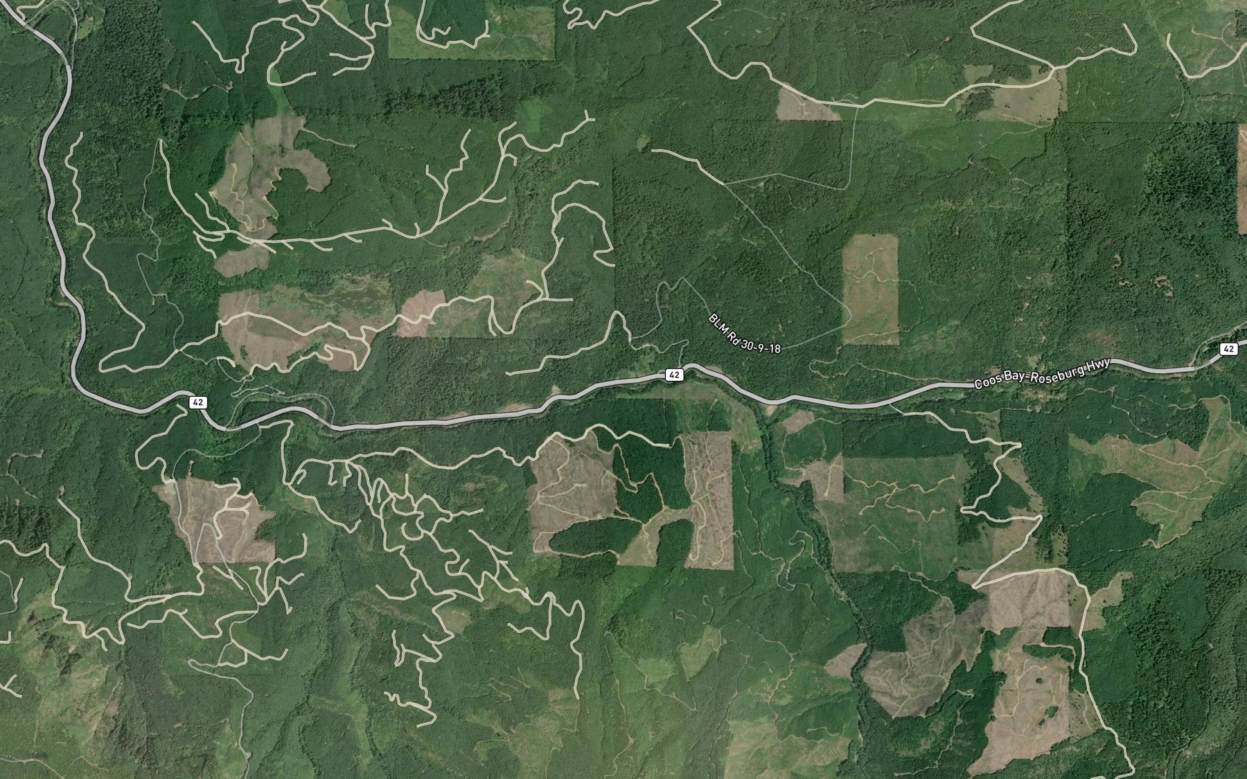 Satellite map of the Panther Creek
