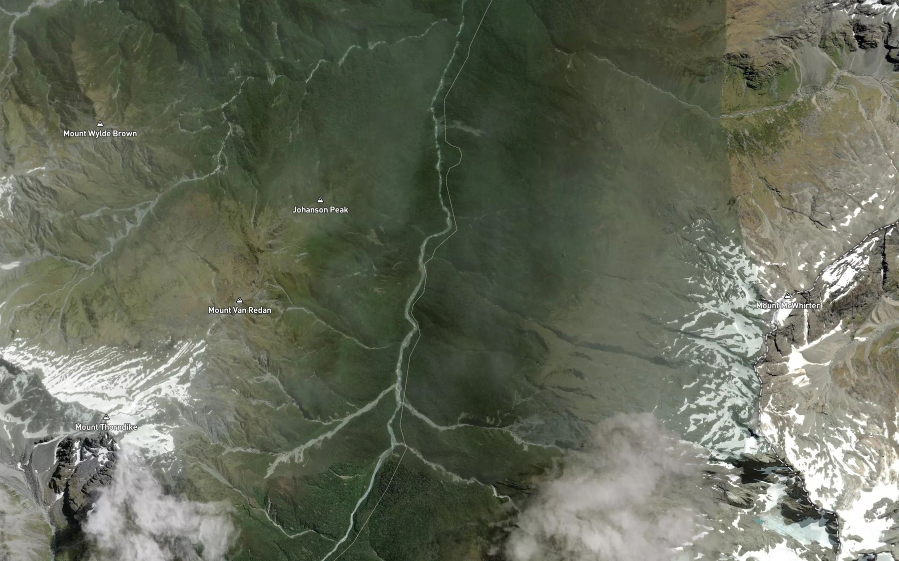Satellite map of the Chairmans Creek