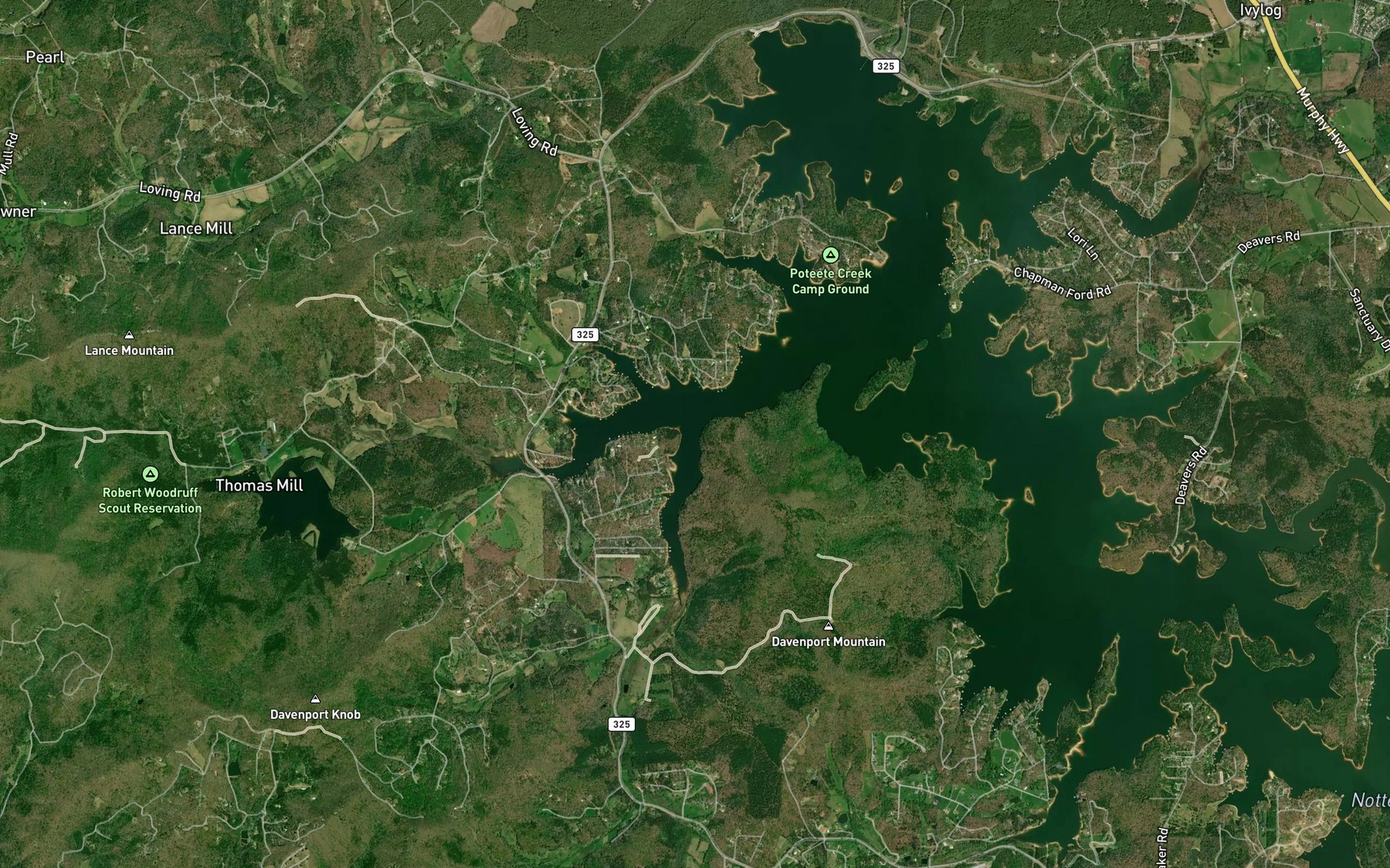 Satellite map of the Low Creek