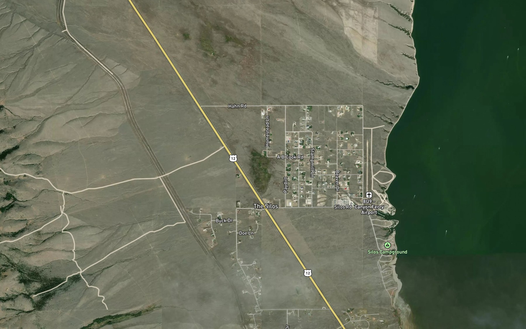 Satellite map of the Antelope Springs
