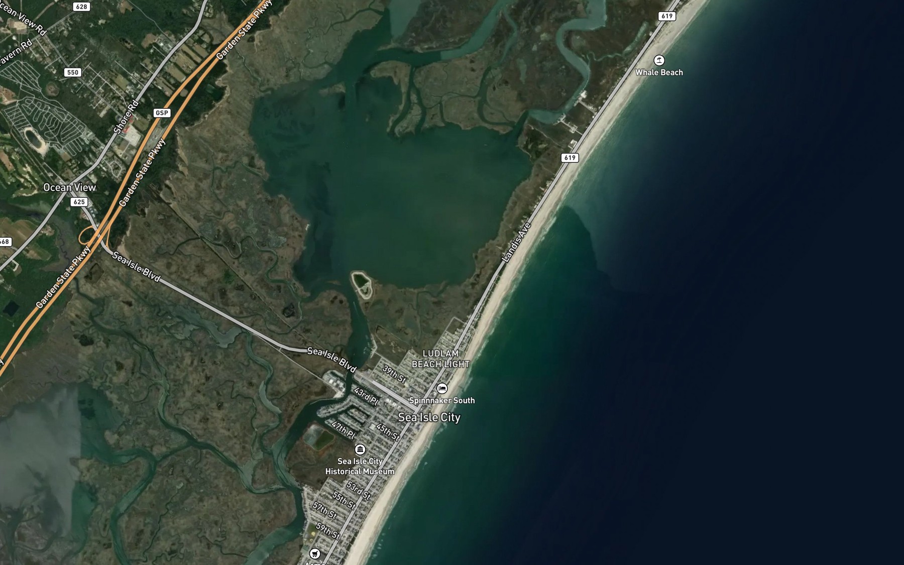 Satellite map of the Swimming Creek