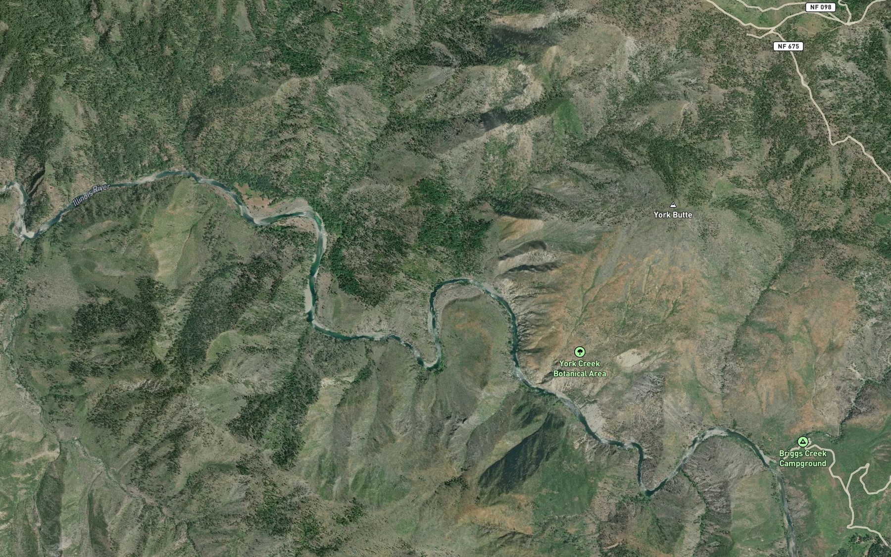 Satellite map of the Clear Creek