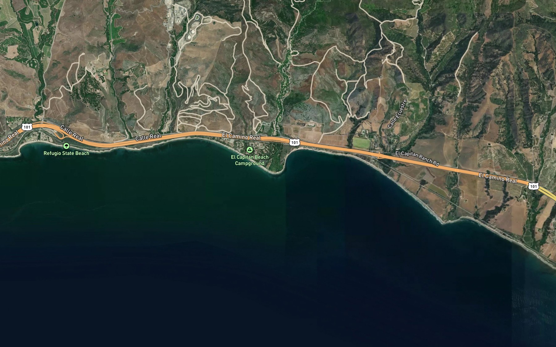 Satellite map of the El Capitan Creek