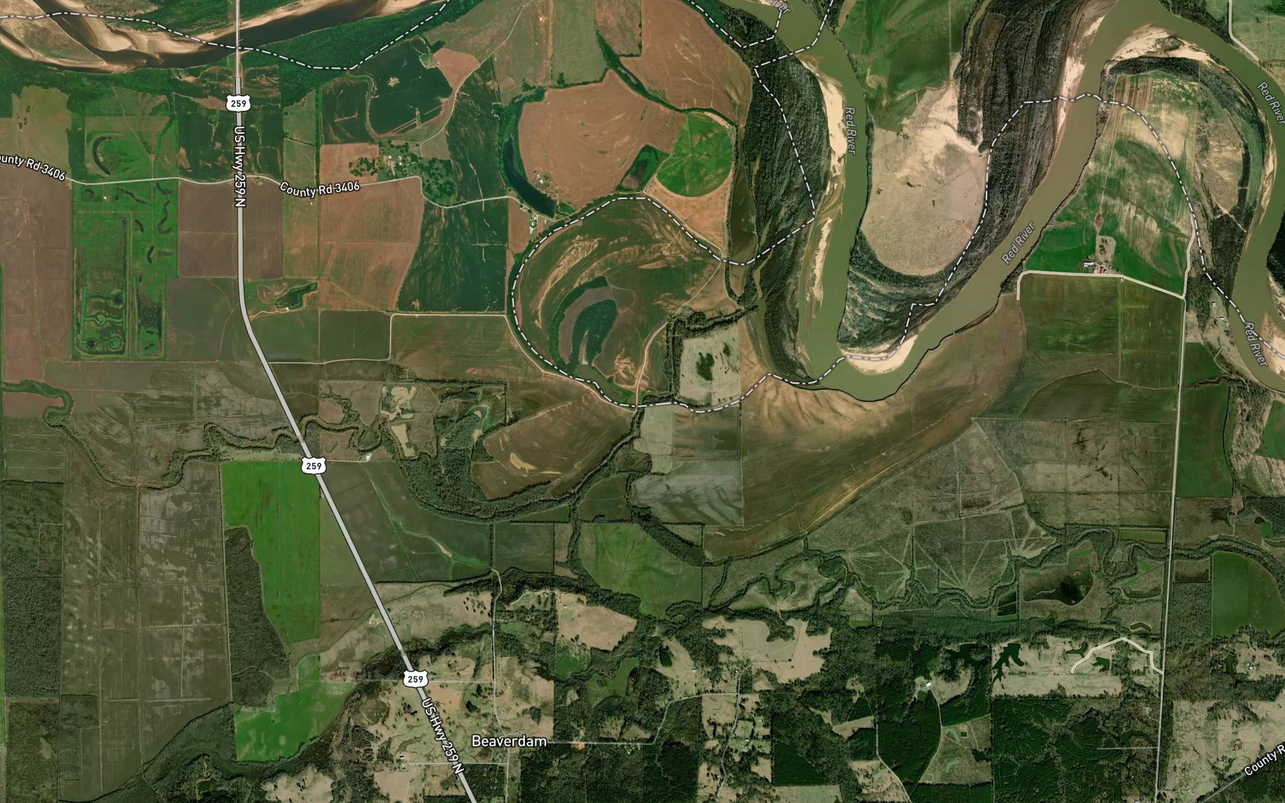 Satellite map of the Mud Lake